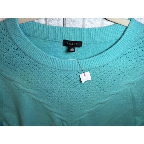 Talbots BLUE women’s size XL cable knit sweater NWT SOFT - Picture 2 of 7